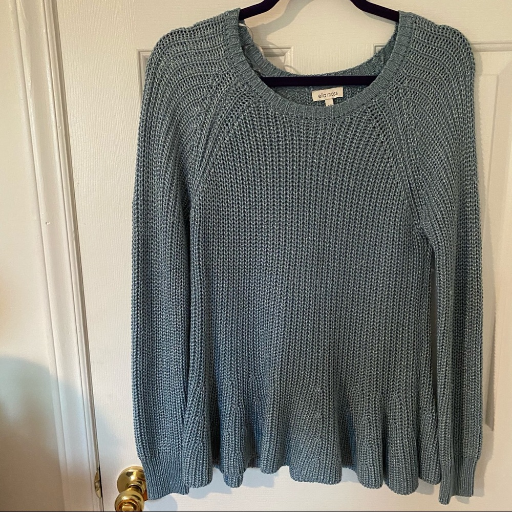 blue peplum sweater